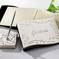 Lenox Opal Innocence Wedding Guest Book and Pen Set