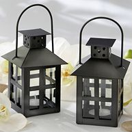 Luminous Black Tea Light Lantern Wedding Centerpiece