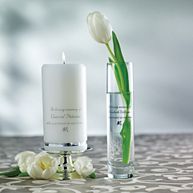 Gold or Silver Banding Wedding Memorial Candle