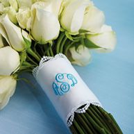 Monogrammed Wedding Bouquet Wrap