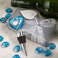 Murano Glass Heart Bottle Stopper Favor