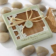 Natural Bamboo Wedding Coasters Favor