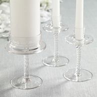 Personalized Glass Wedding Unity Candle Holders
