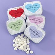Heart Design Personalized Wedding Favor Mint Tins