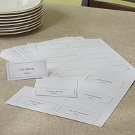 Platinum Trim White DIY Wedding Place Cards