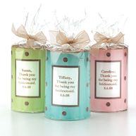 Polka Dot Thank You Candle for Bridesmaids