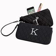 Quilted Microfiber Wristlet for Bridesmaids