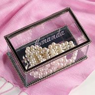 Personalized Glass Jewlery Box for Bridesmaids