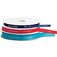 Personalized 3/8" Satin Wedding Ribbon 50-Yard Roll