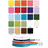 7/8" Continuous Message 50 Yard Satin Ribbon Roll For Wedding Favors - 24 Colors