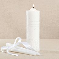 Scattered Pearl Wedding Candle Set with Quote
