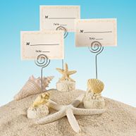 Seashell Motif Place Card Holder with Matching Place Card