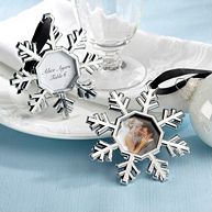 Snowflake Ornament Wedding Place Card Holder - Set of 4