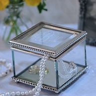 Engraved Square Glass Bridesmaid Keepsake Box