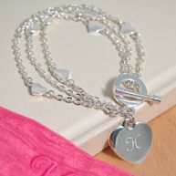 Triple-strand Heart Bridesmaid Charm Bracelet