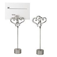 Twin Heart Wedding Place Card Holder