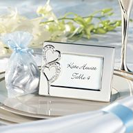 Twin Hearts Frame Wedding Favor and Place Card Holder