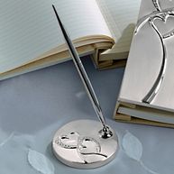 Twin Hearts Wedding Pen Holder