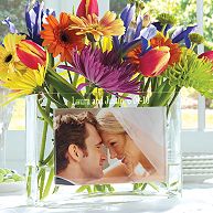 Personalized Glass Wedding Photo Centerpiece/Vase