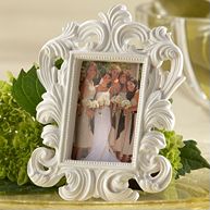 White Baroque Wedding Place Card Holder Frame