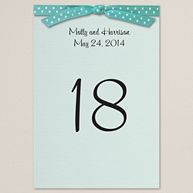 Wrapped in Romance - Teal Table Number Cards