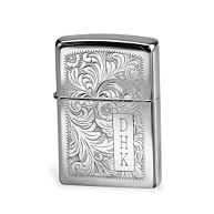 Engraved Zippo Lighter with Filigree Design for Groomsmen
